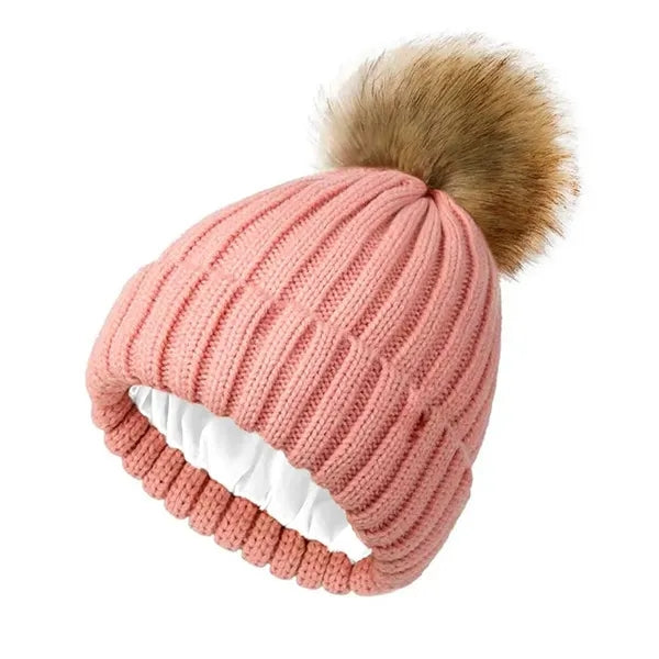 Women Winter Thick Pompom Beanie Hat