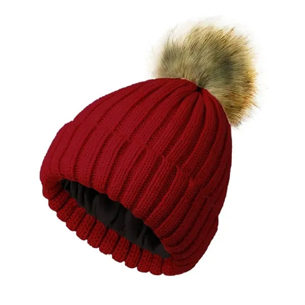 Women Winter Thick Pompom Beanie Hat