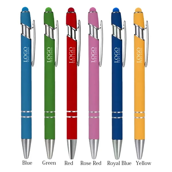 Metal Ballpoint Pen With Color Stylus Tip