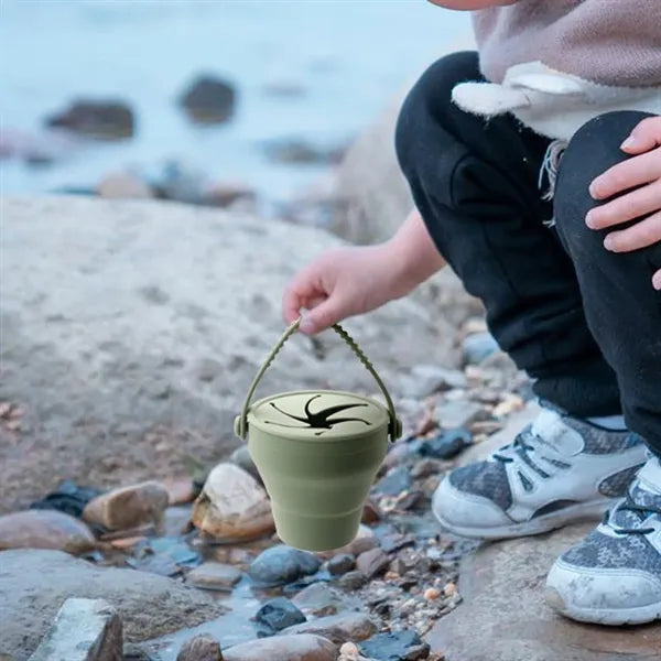 Collapsible Silicone Snack Bowl For Kids Safe Easy To Clean