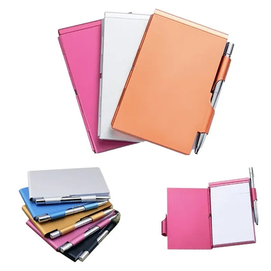 Mini Metal Cover Pocket Notebook Aluminum With Pen