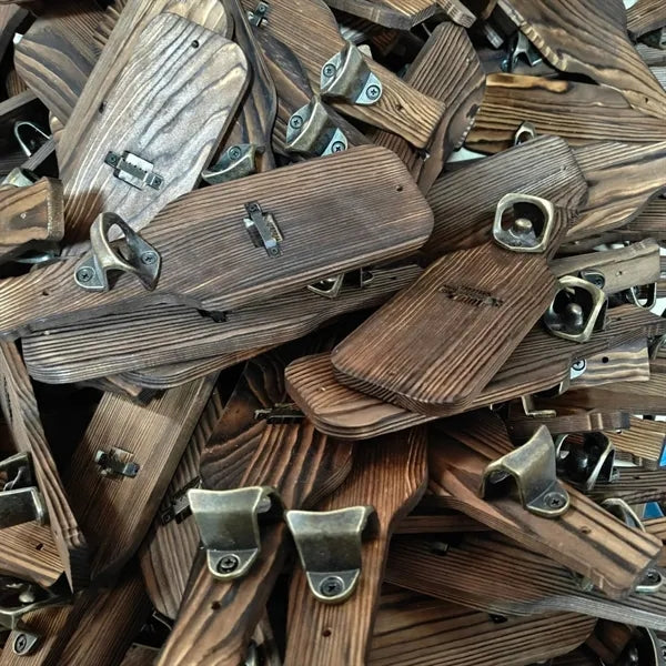 Vintage Wood Wall Mounted Beer Bottle Opener