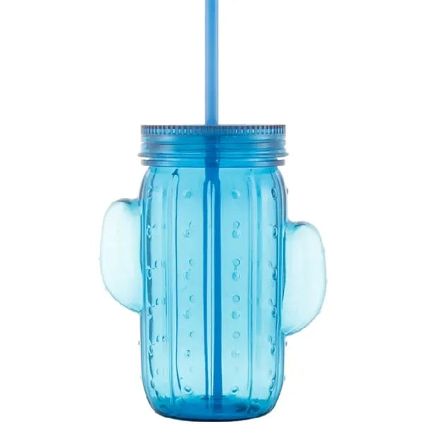 16OZ Jelly colored Plastic Cactus Mason cup