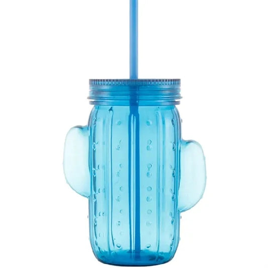 16OZ Jelly colored Plastic Cactus Mason cup
