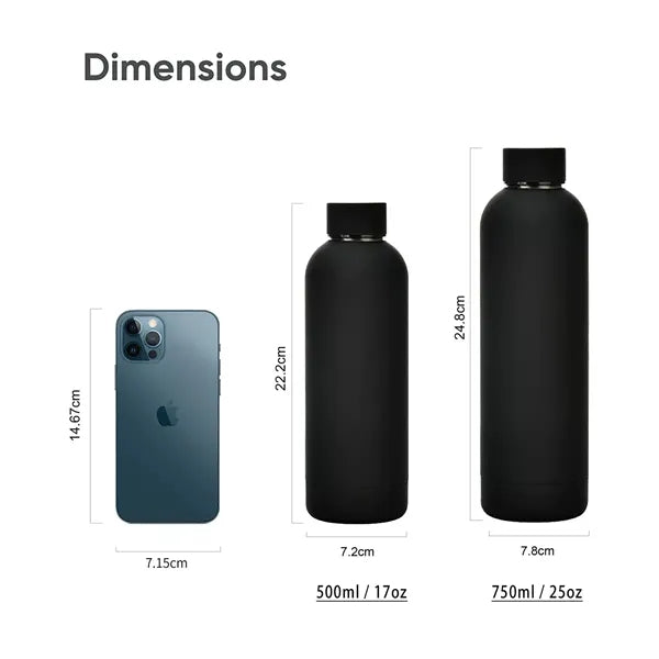 17 oz Rubber Paint Stainless Steel Water Bottle