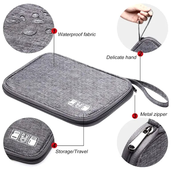 Durable Small Electronics Accessories Storage Bag