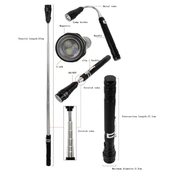 Telescoping Magnetic Flashlight