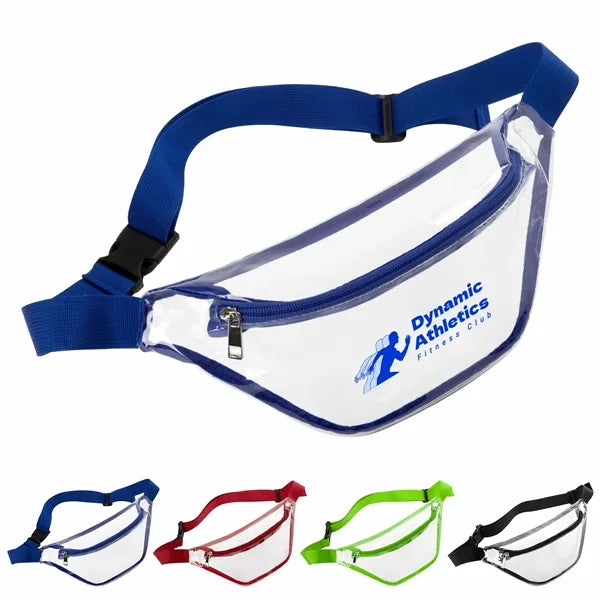Clear Transparent PVC Fanny Pack Bag W/Zipper Pocket