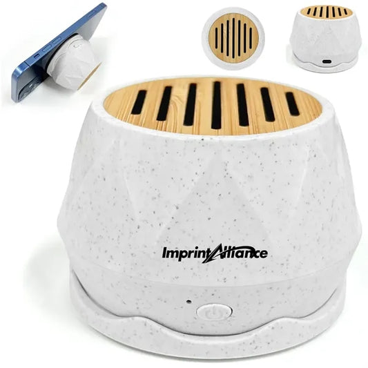 Eco Bamboo Wheat Straw Bluetooth Speaker with Magnetic Stand