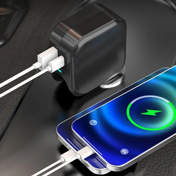 2-in-1 Car and Wall Charger w/ Dual USB Fast Charging Ports