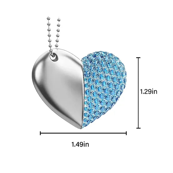 16GB Heart Crystal USB Flash Drive Custom Gift