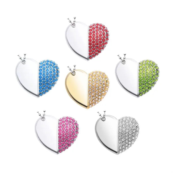 16GB Heart Crystal USB Flash Drive Custom Gift