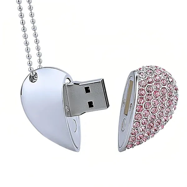 16GB Heart Crystal USB Flash Drive Custom Gift