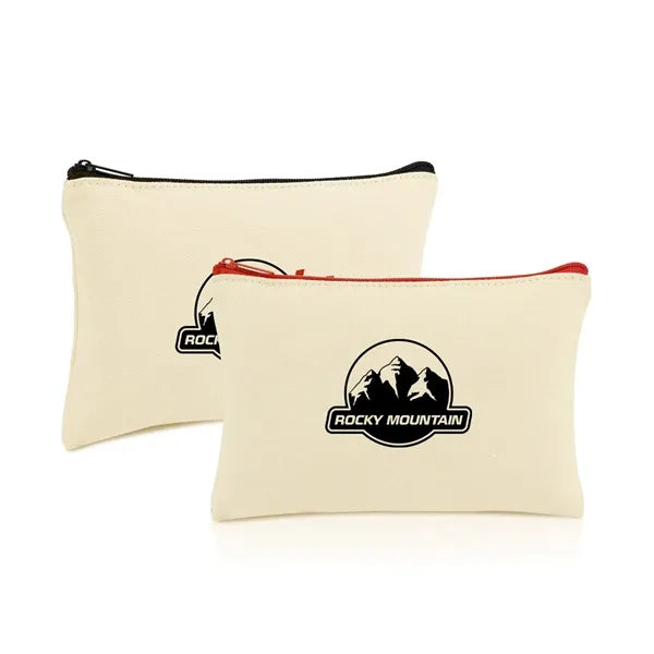 9" X 6" Cotton Canvas Zipper Pouch