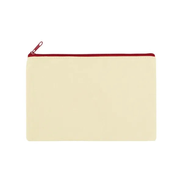9" X 6" Cotton Canvas Zipper Pouch