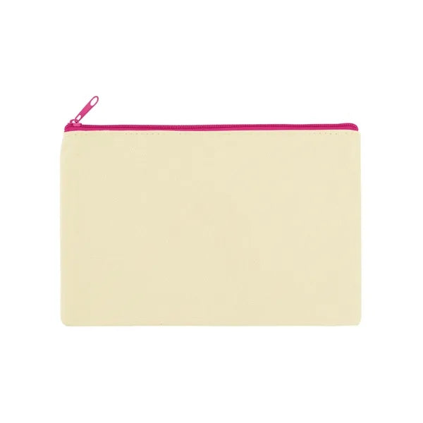 9" X 6" Cotton Canvas Zipper Pouch