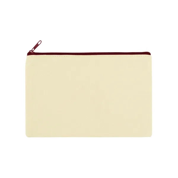 9" X 6" Cotton Canvas Zipper Pouch