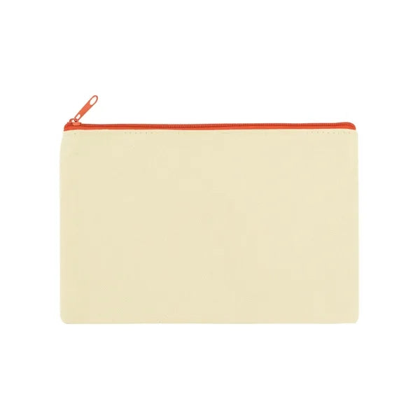 9" X 6" Cotton Canvas Zipper Pouch