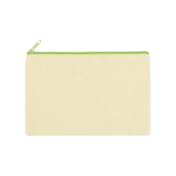 9" X 6" Cotton Canvas Zipper Pouch