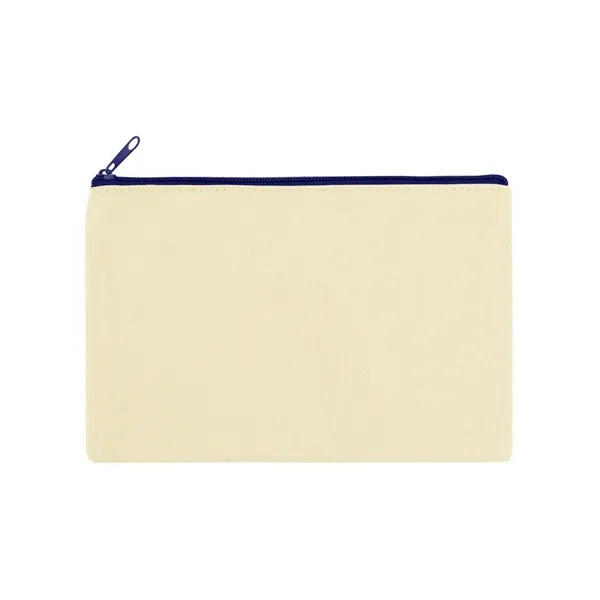 9" X 6" Cotton Canvas Zipper Pouch