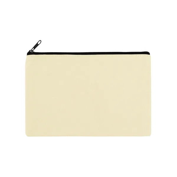 9" X 6" Cotton Canvas Zipper Pouch