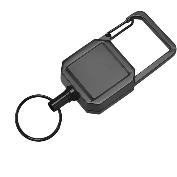 Retractable Badge Reel Keychain With Carabiner Clip And Key