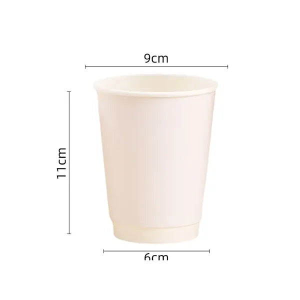 12 oz Double Wall Disposable Paper Coffee Cups with Lids