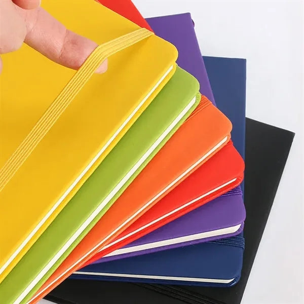 Colorful PU Leather Hardcover Notebook with Elastic Band
