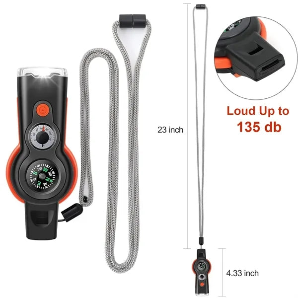 7-in-1 Loud Multiple Survival Whistle Tools