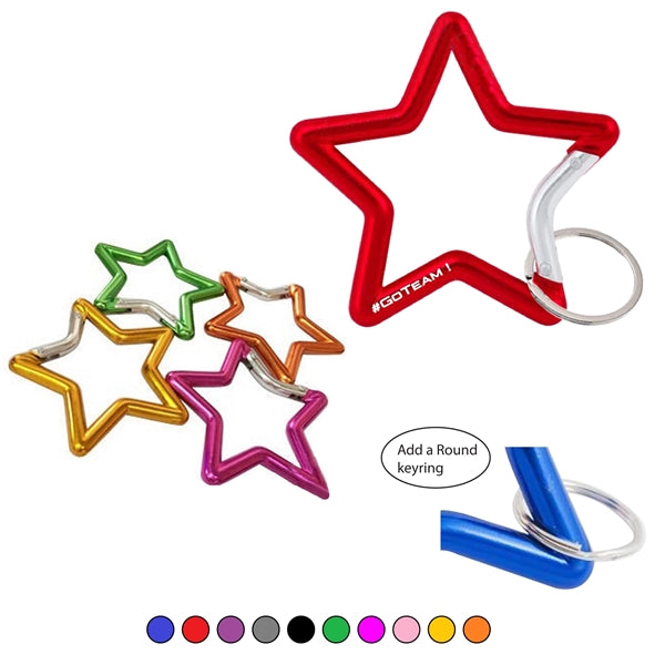Star Shaped Aluminum Carabiner Keychain