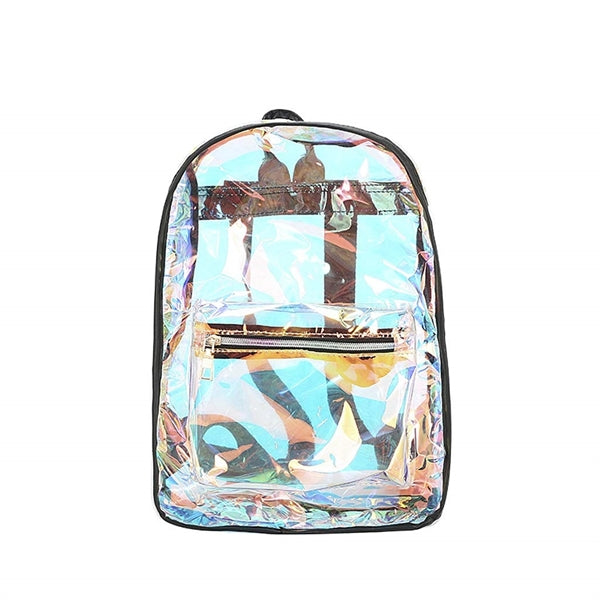 Dabixx Holographic Laser Packback Women, PVC Transparent Bag