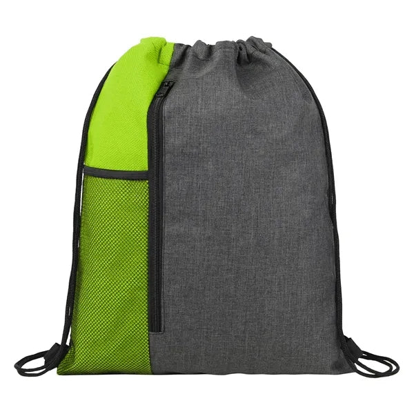 Vertical Drawstring Backpack With Mesh Pocket