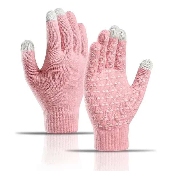 Acrylic Touchscreen Gloves with Fleece Lining & Grip