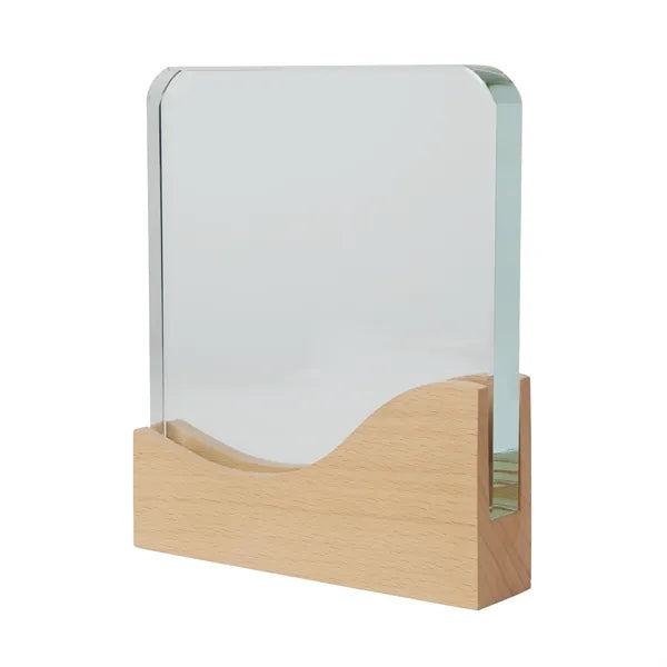 Ola Crystal Award with Wood Base