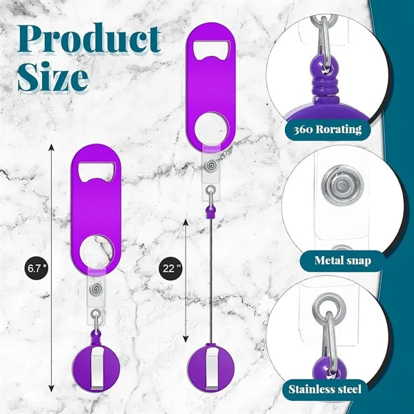 Retractable Easy pull Bottle Opener Keychain