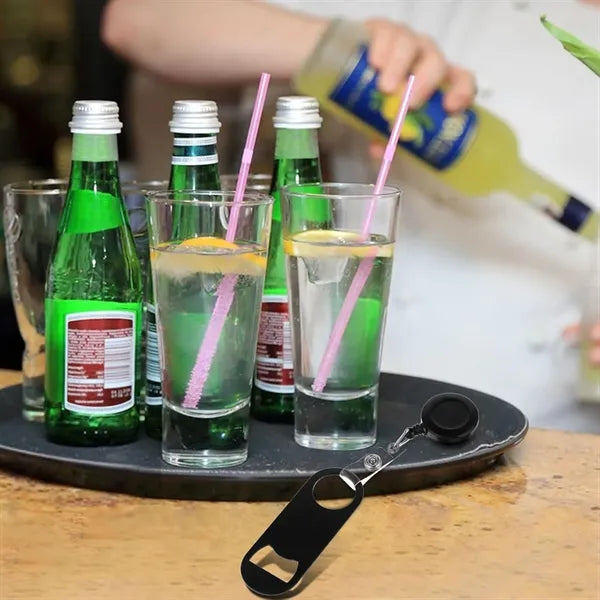 Retractable Easy pull Bottle Opener Keychain
