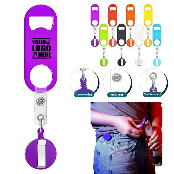 Retractable Easy pull Bottle Opener Keychain