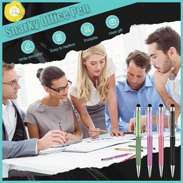 Crystal Ballpoint Pens with Stylus Tip