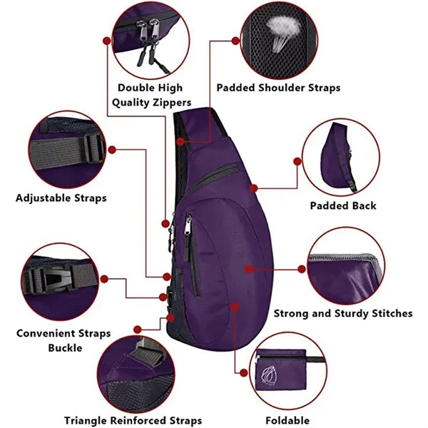Folding Sling Bag Crossbody Backpack Lightweight Packable