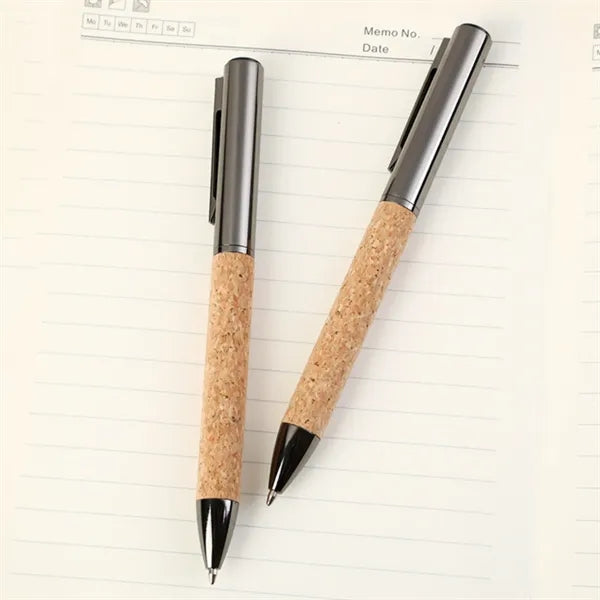 Wheat Straw Cork Grip Pen Metal Clip Writing Quick