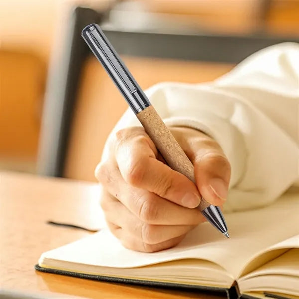 Wheat Straw Cork Grip Pen Metal Clip Writing Quick