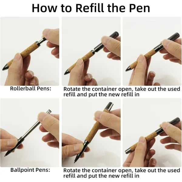 Wheat Straw Cork Grip Pen Metal Clip Writing Quick