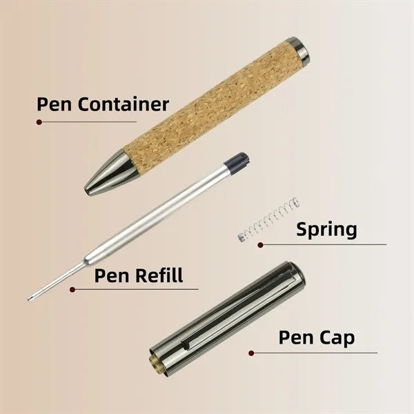 Wheat Straw Cork Grip Pen Metal Clip Writing Quick