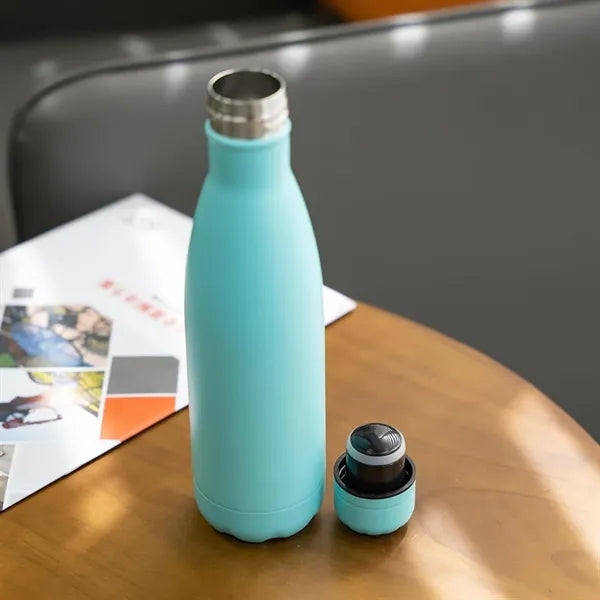 16oz Rubber Coated Stainless Steel Insulated Cola Bottle