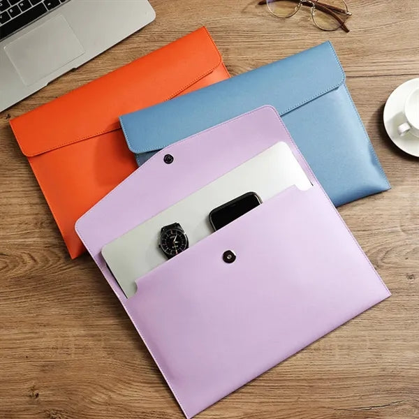 Large-capacity Business Office PU Leather Folder Bag