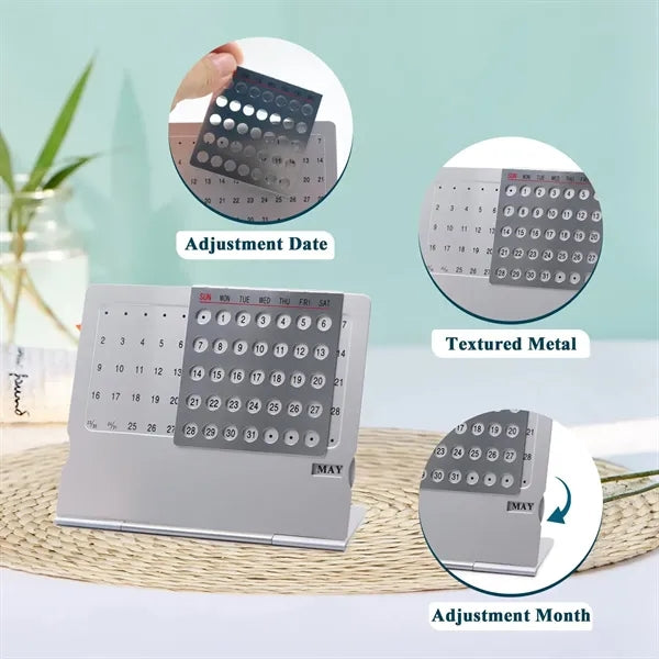 Aluminum Metal Table Calendar