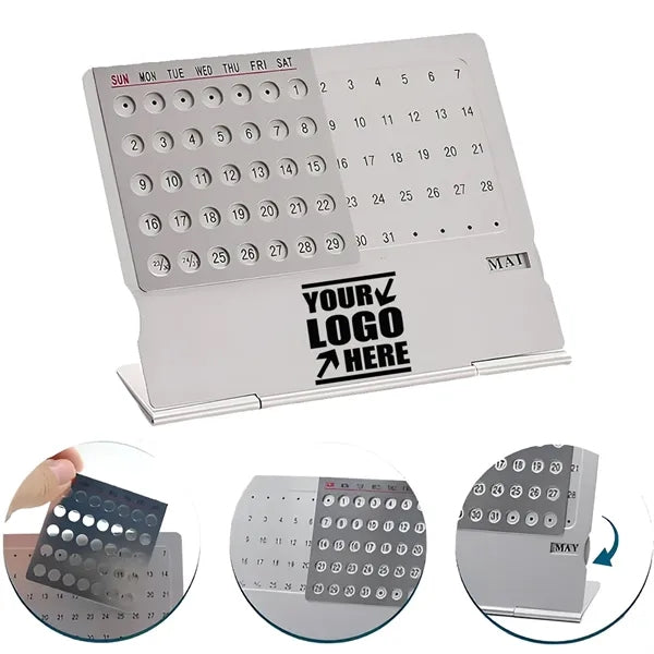 Aluminum Metal Table Calendar