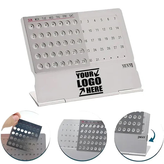 Aluminum Metal Table Calendar