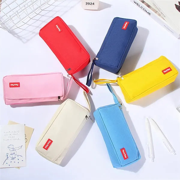 Portable Colorful Pencil Pouch with zipper.