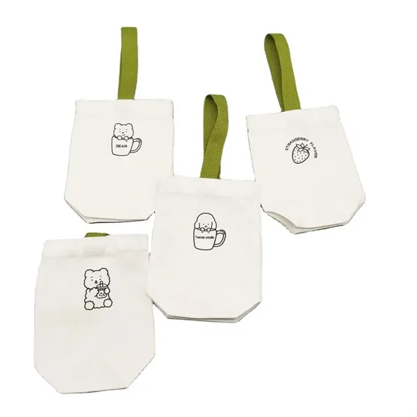 Canvas Water Bottle Tote Bag With Handle